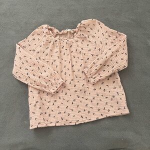 H&M Light Pink Kids Blouse with Floral Design